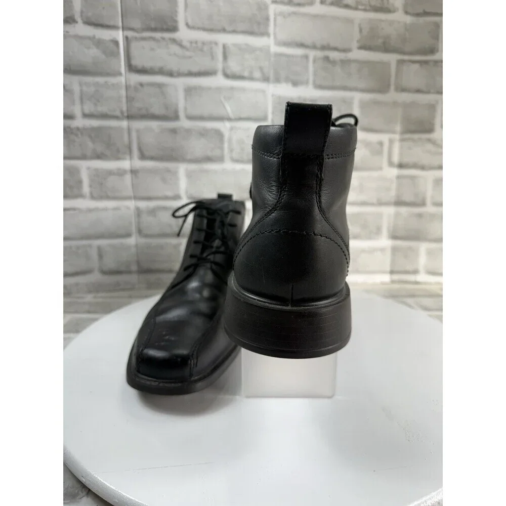 Ecco Gore-Tex Leather Chukka Ankle Boots Lace Up Black Men's EU 45 US 11/11.5